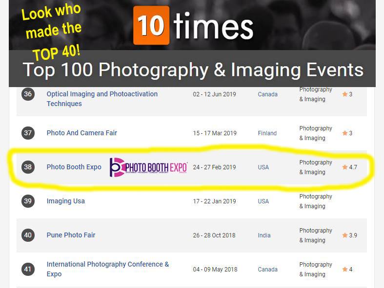 Photo Booth Expo Makes Top 100 List…